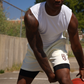 KJ x ISAIAH SHAYLE PRO MESH SHORT - CREAM (BROWN/LAV)