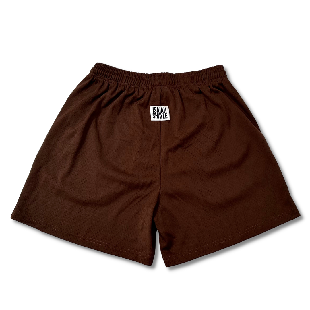 KJ x ISAIAH SHAYLE PRO MESH SHORT - BROWN