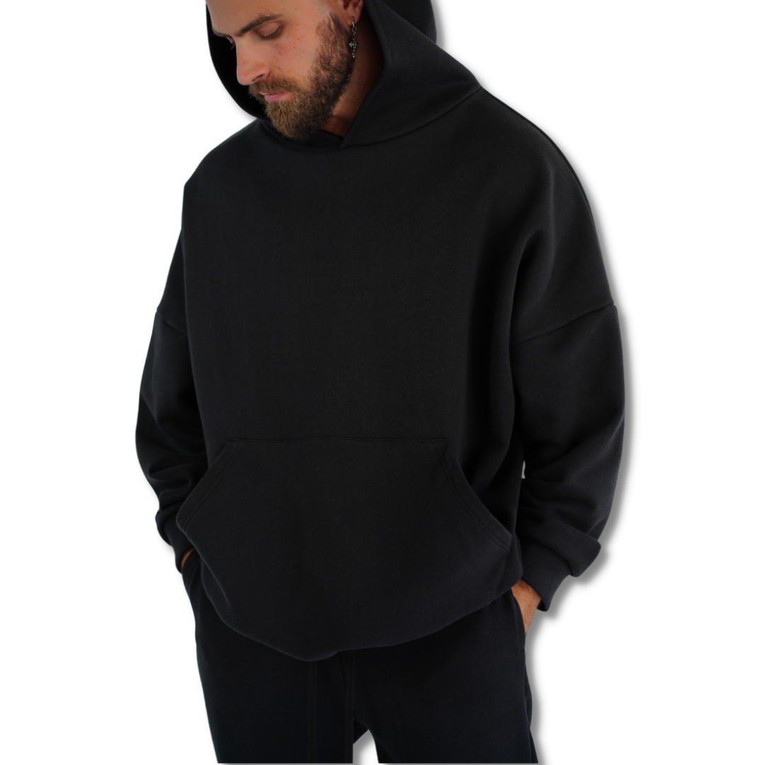 BASICS BLACK LOUNGE HOODIE