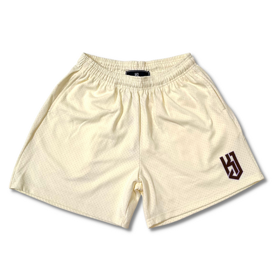 KJ x ISAIAH SHAYLE PRO MESH SHORT - CREAM (BROWN/LAV)