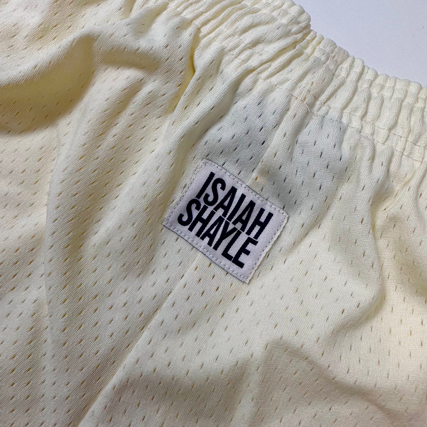 KJ x ISAIAH SHAYLE PRO MESH SHORT - CREAM (BROWN/LAV)